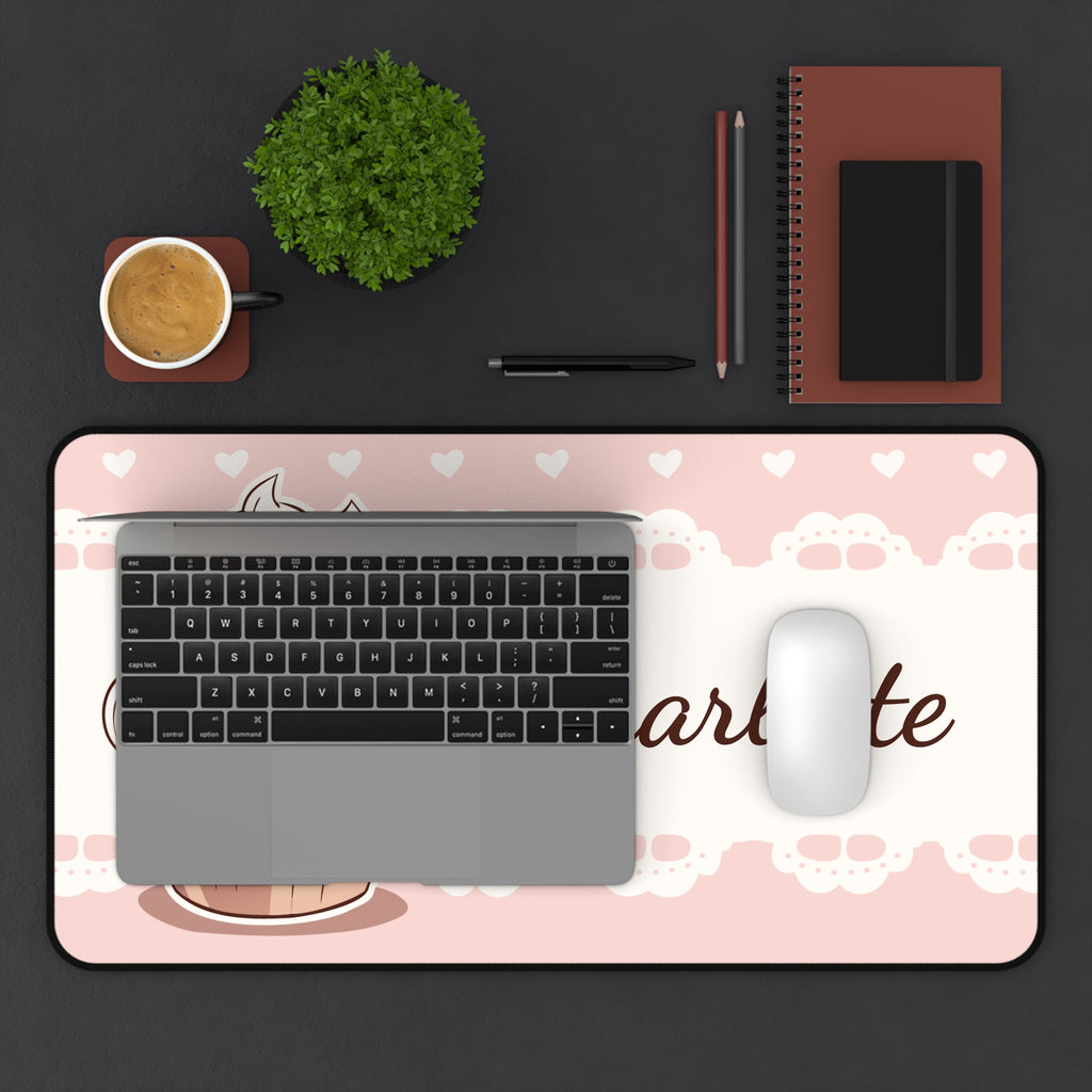 Kawaii Cupcake Desk Mat Personalized, Custom Name Mousepad, Cute Desk Pad, Pink Aesthetic Desk Setup, Kawaii Office Decor